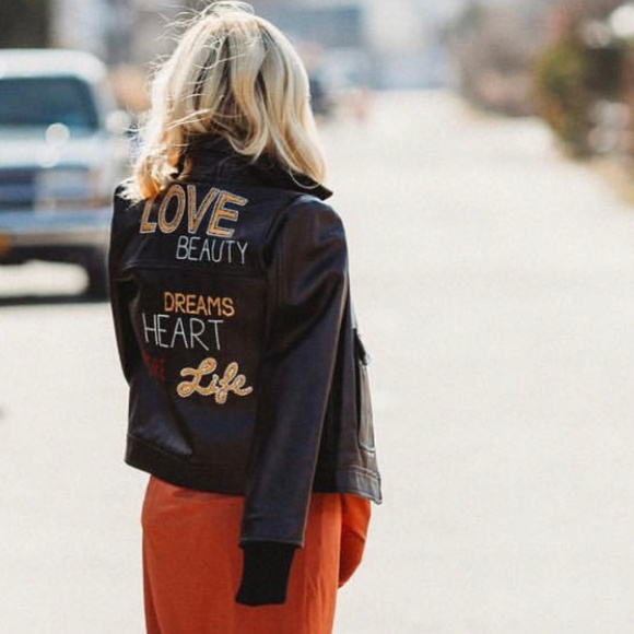 VALENTINO LEATHER BOMBER JACKET AUTHENTIC WORN 1x - Picture 8 of 8